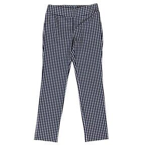 J McLaughlin Navy Gingham Skinny Pants 10 Preppy Stretch Slim Fit Checkered